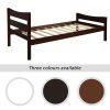 Twin Size Wood Platform Bed with Headboard and Wooden Slat Support