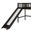 Twin Size Low Loft Bed with Ladder and Slide
