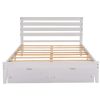 Queen Size Platform Bed with Drawers, Gray
