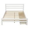 Wood platform bed with two drawers,