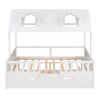 Full Size House Bed Wood Bed with Twin Size Trundle