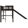Twin Size Low Loft Bed with Ladder and Slide