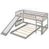 Twin Over Twin Bunk Bed with Slide and Ladder